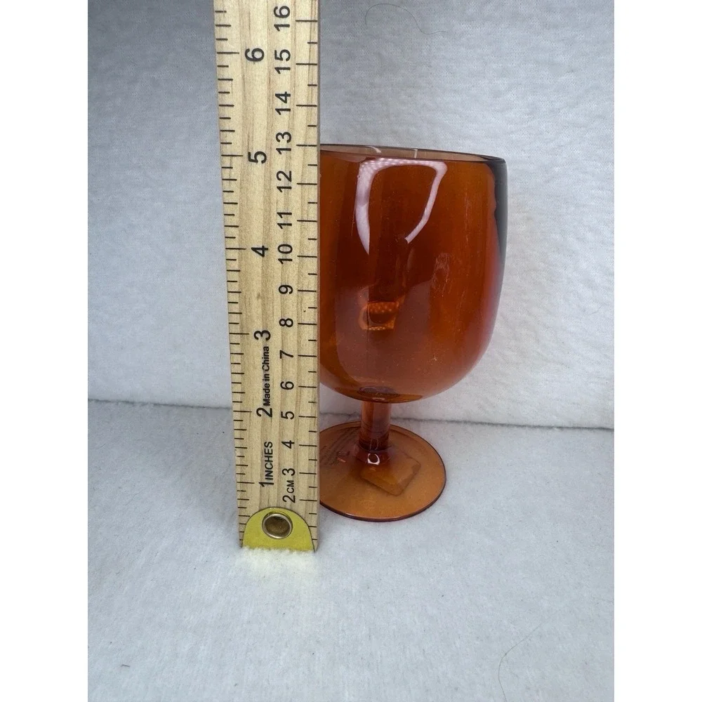Lot Of 8 Crate & Barrel 154-205 8oz Orange Plastic Wine Glasses NEW Stackable‎